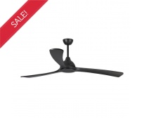 Fanco Sanctuary 3 Blade 70" DC Ceiling Fan with Remote Control in Black with Black Blades